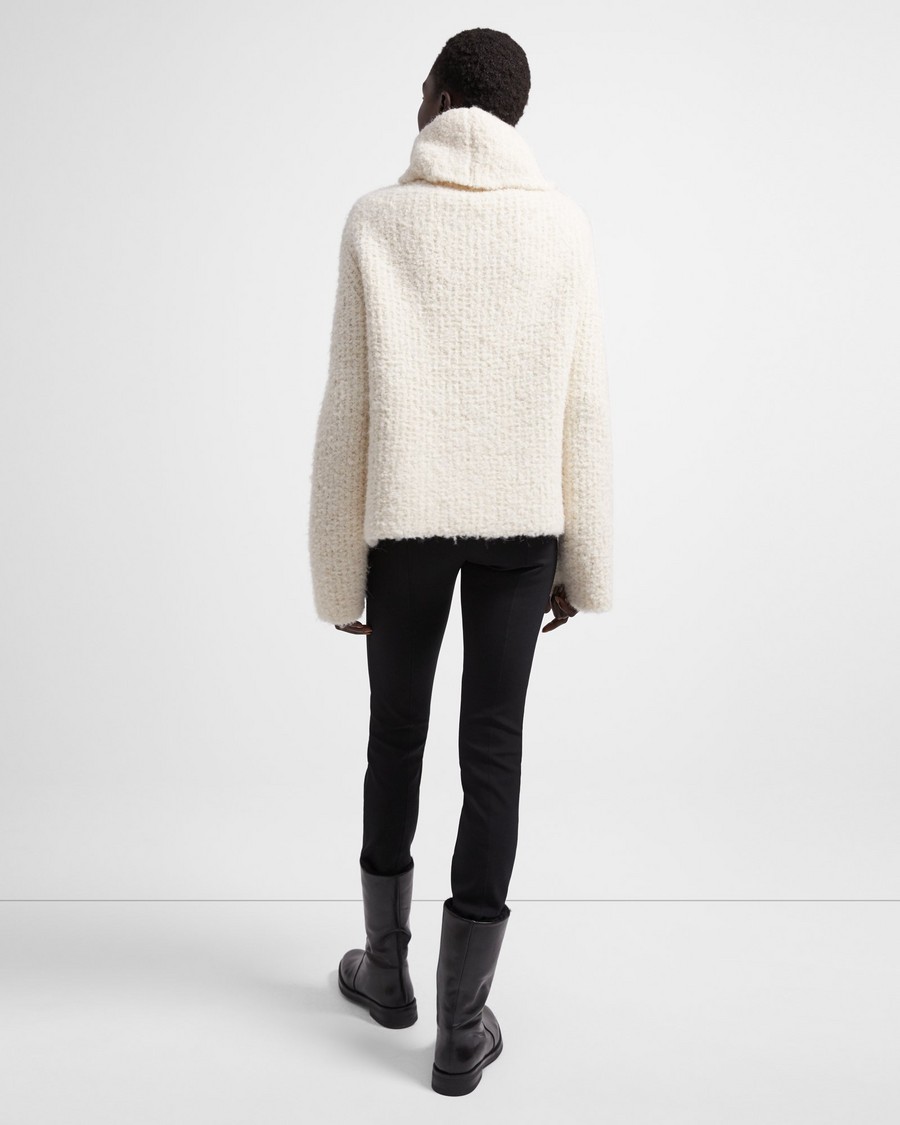 Cowl Neck Sweater in Alpaca Wool Boucle | Theory