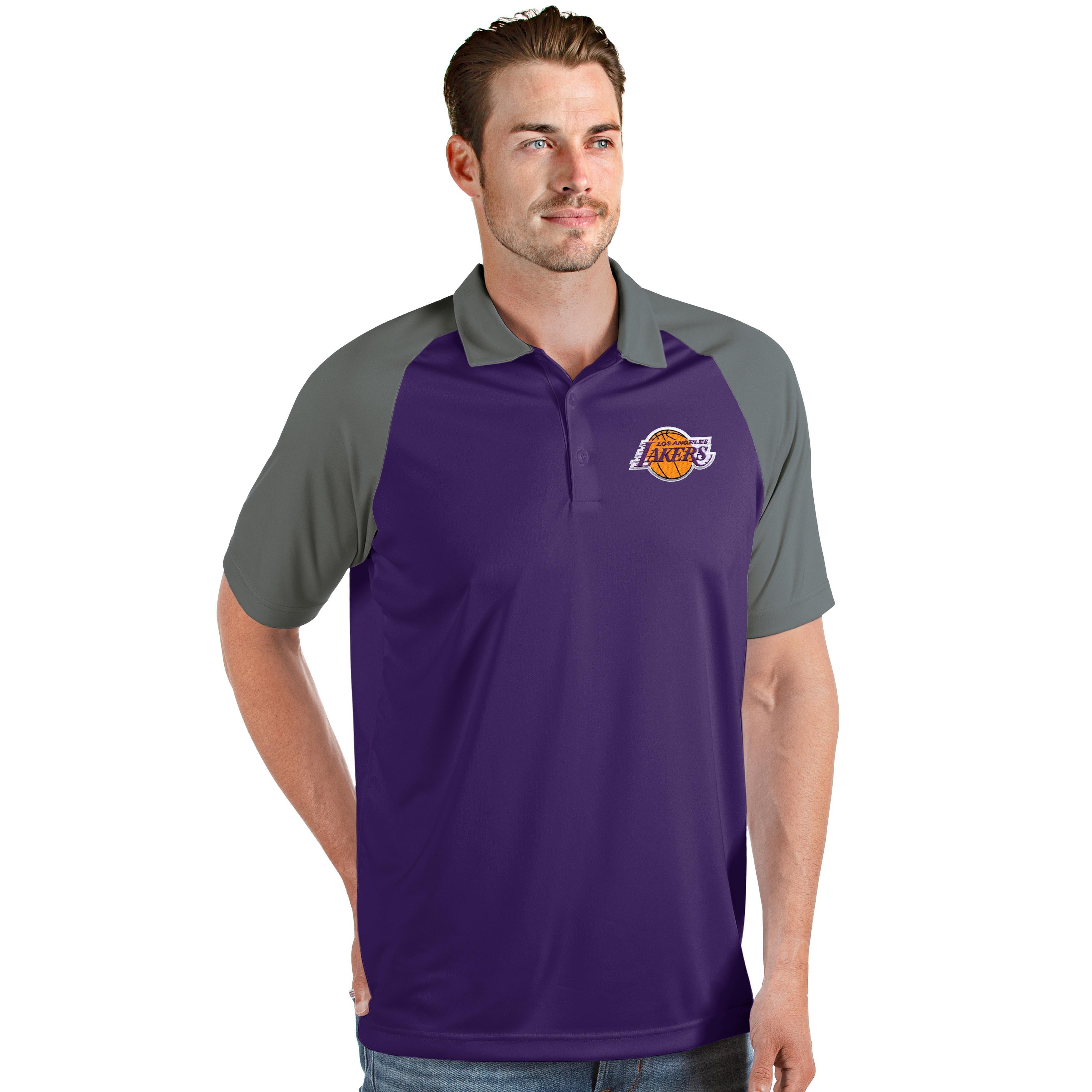 Los Angeles Lakers Antigua Nova Raglan Polo - Purple