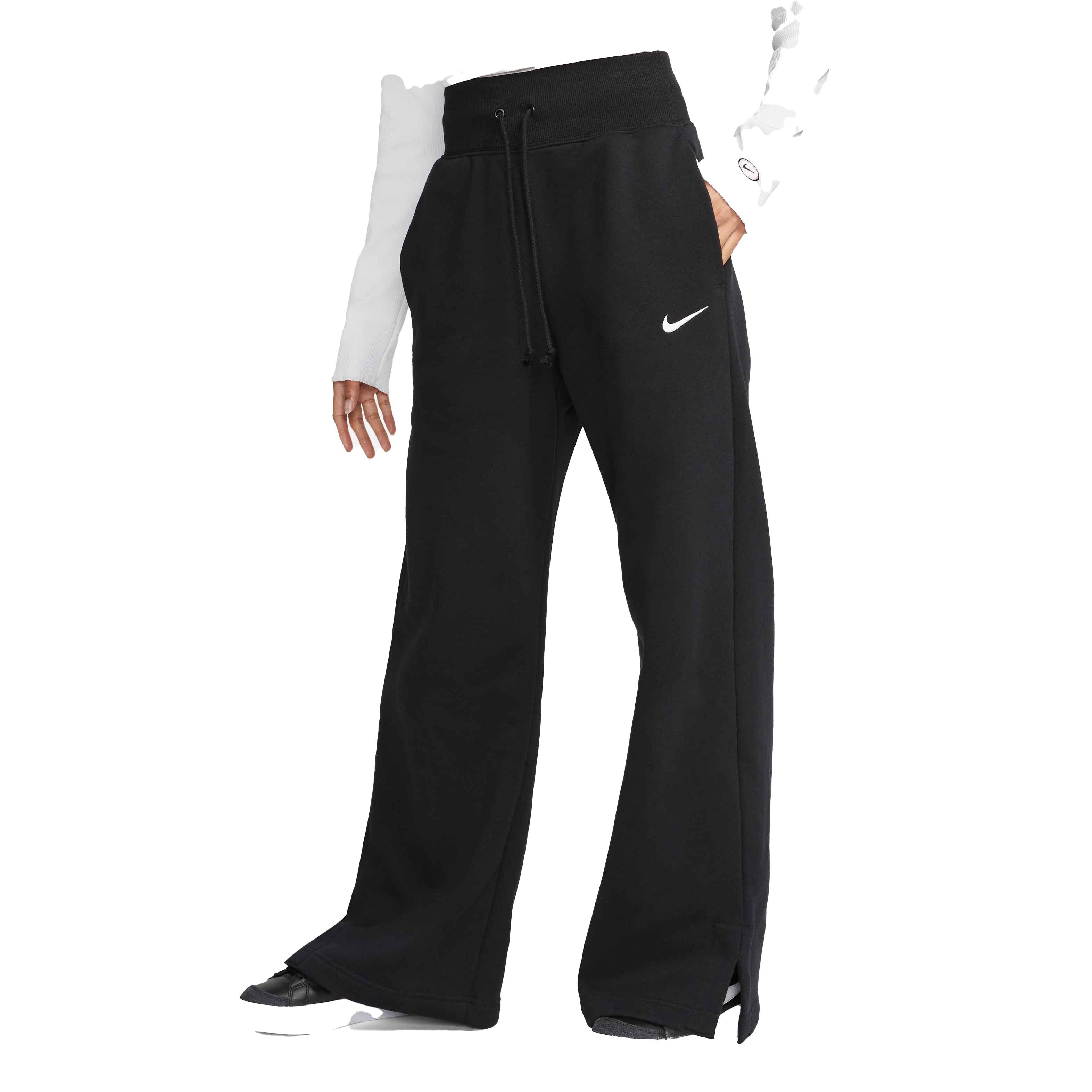 Nike Womens Phoenix Fleece Wide Leg Pants - Cream