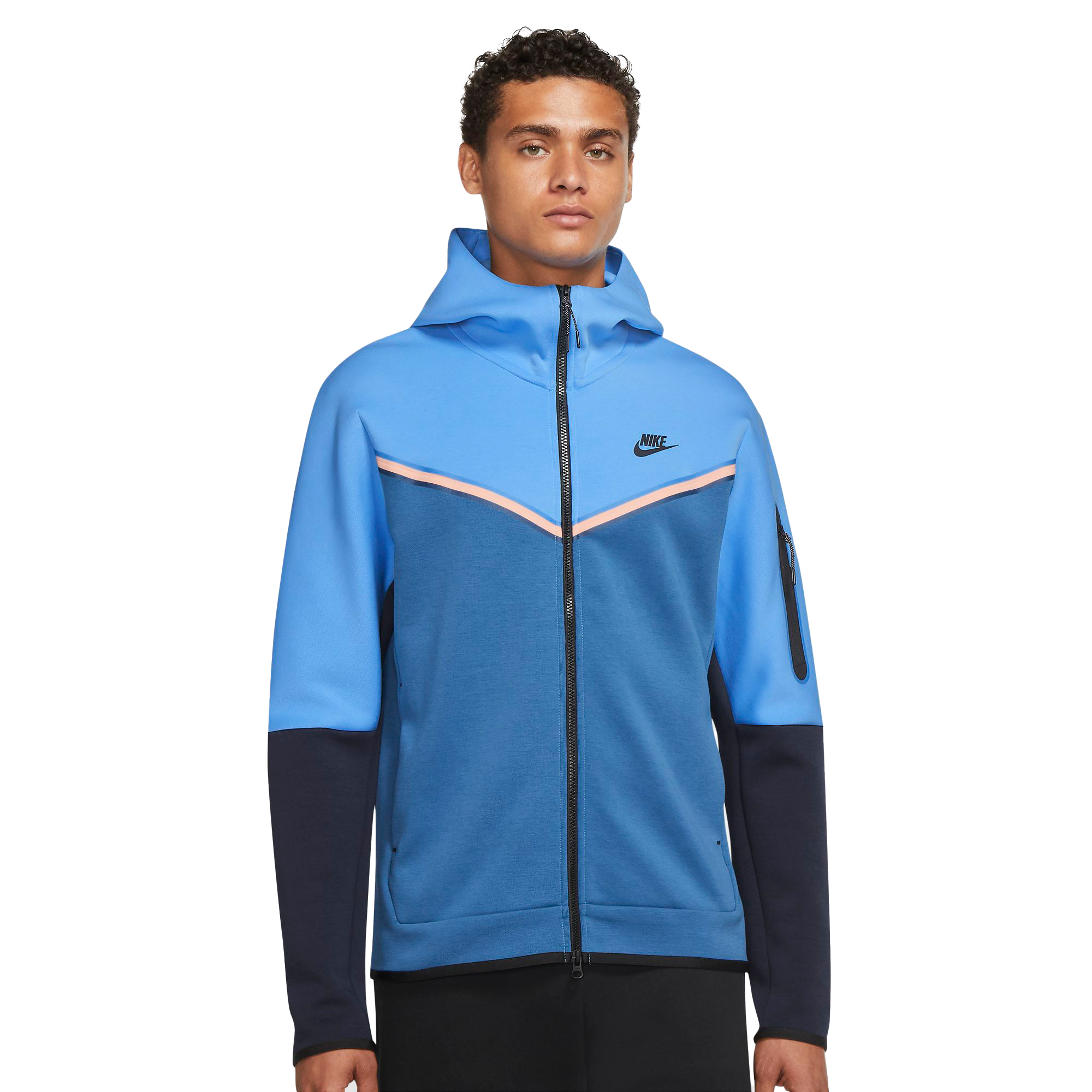 Nike Men's Big & Tall Sportswear Tech Fleece Blue Full-Zip