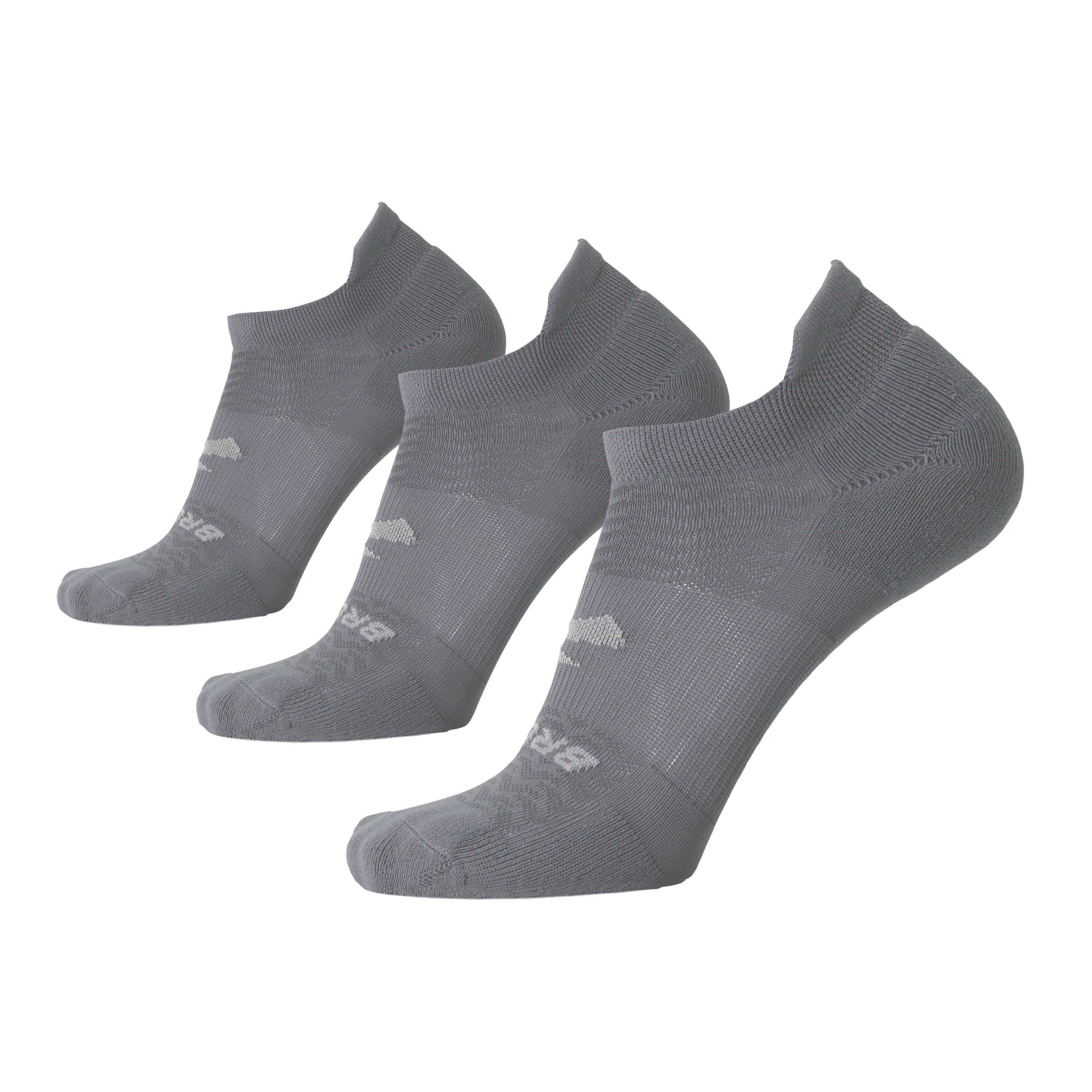 Brooks Run-In No-Show Socks (3 Pack) - ​Grey/Pink