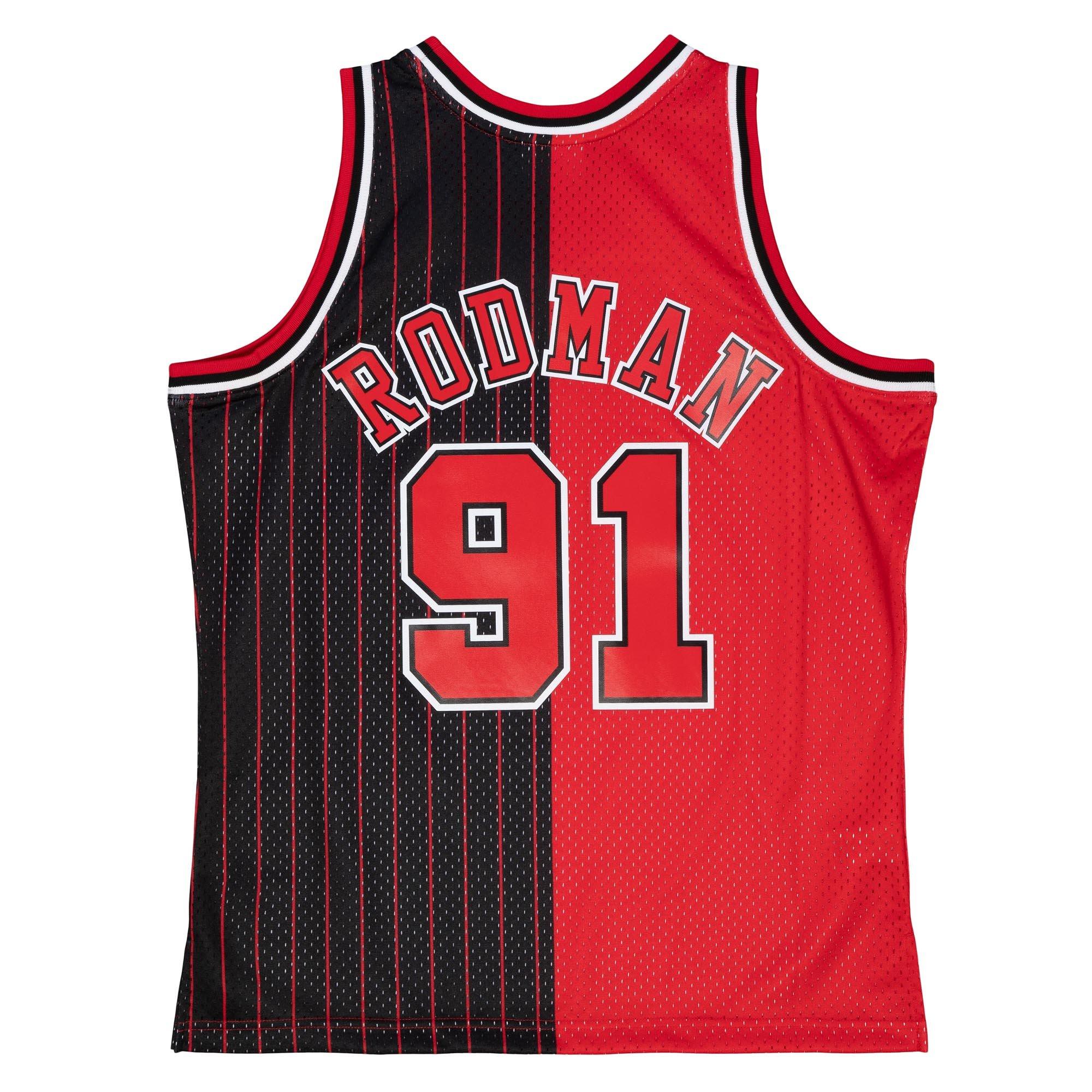 Mitchell & Ness Men's Chicago Bulls Dennis Rodman Pinstripe Swingman Jersey  - Hibbett