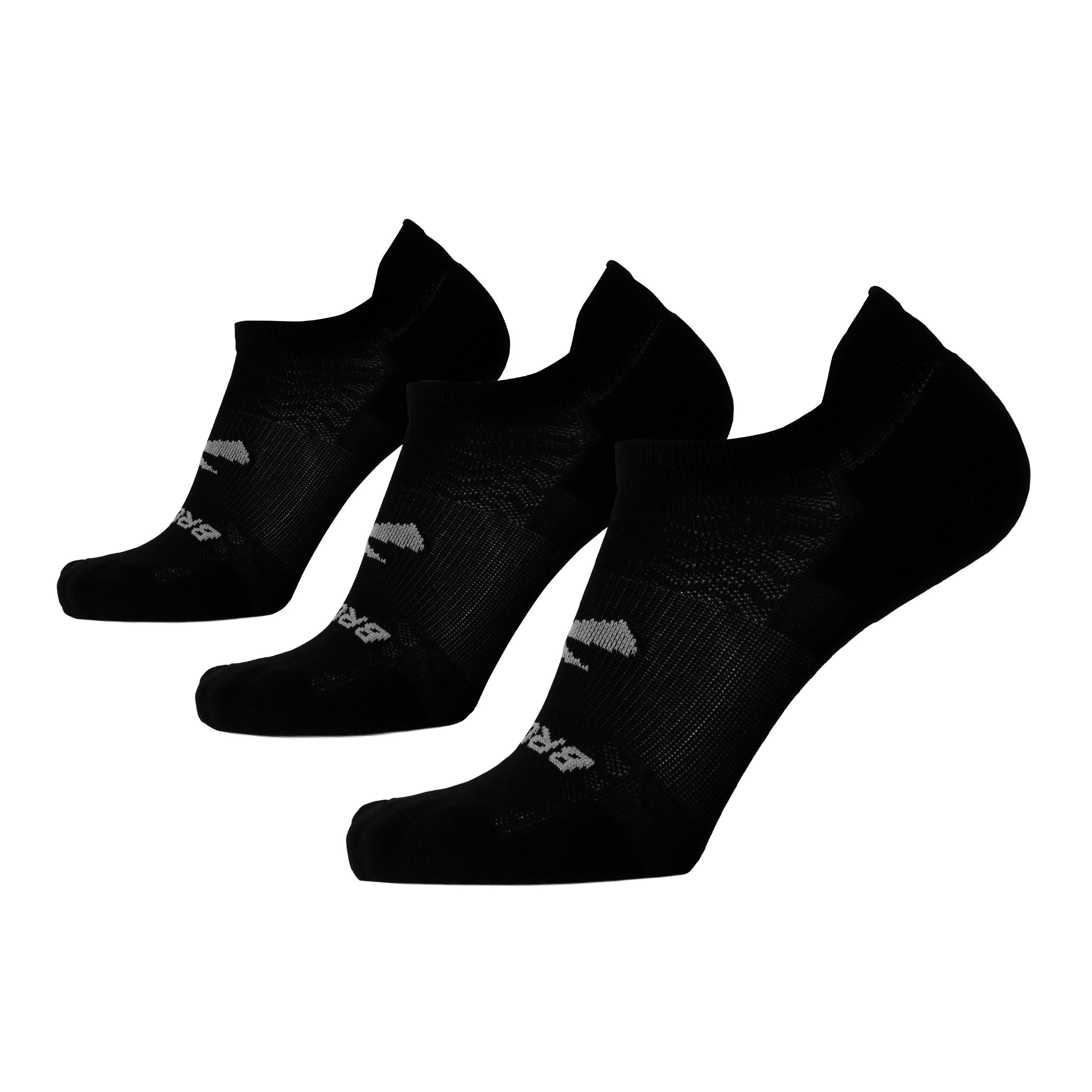 Brooks Run-In No-Show Socks (3 Pack) - ​Grey/Pink