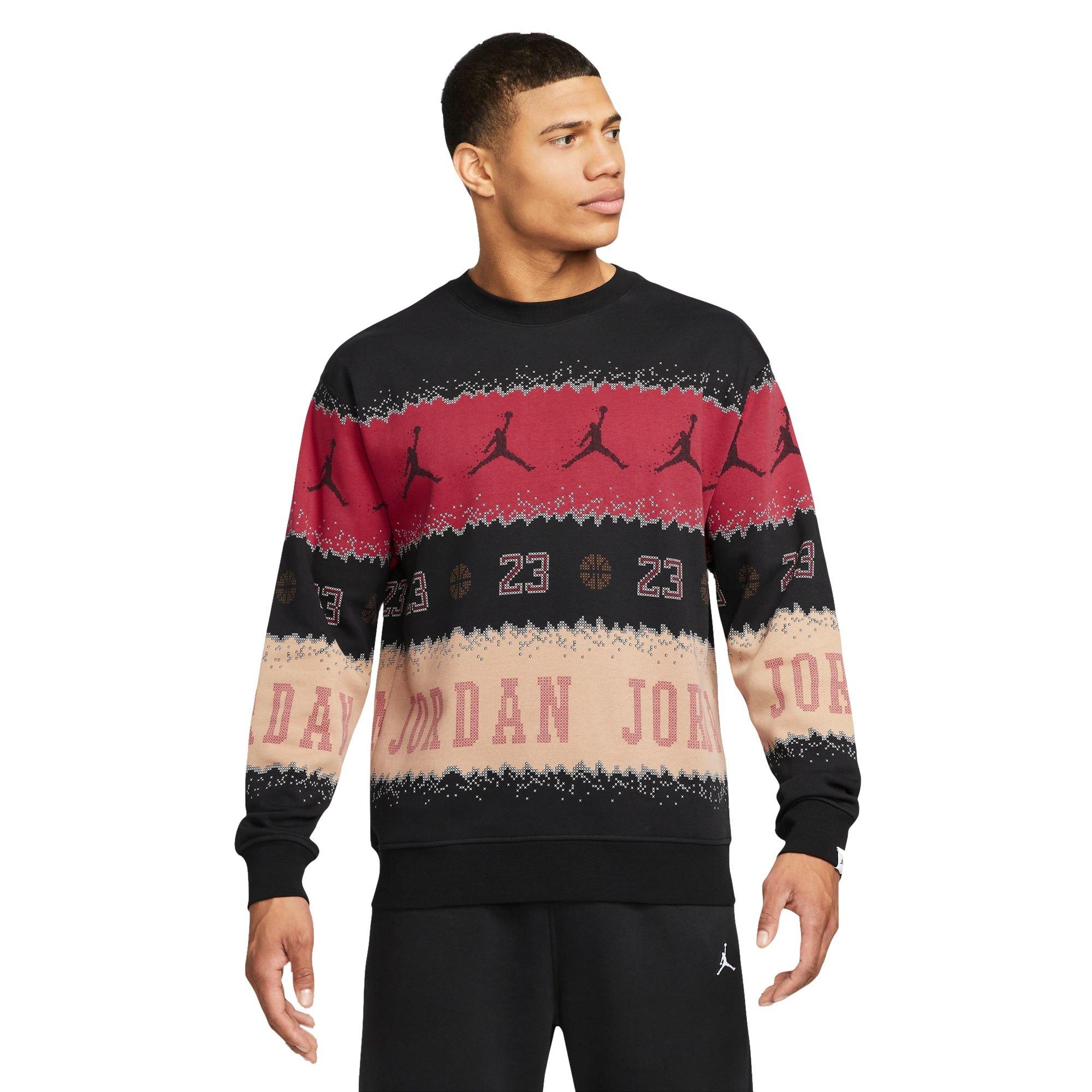 Sweatshirts Jordan Brand Jordan Essentials Holiday Fleece Crew 'Gym Red  Black' (FD7463-687)